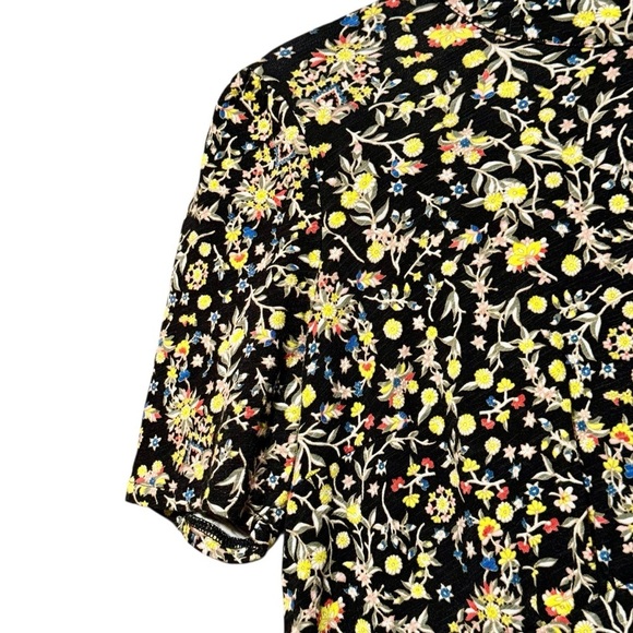 Boden Floral Print High Neck Short Sleeve Knee Length Cotton Dress Size 6L - Picture 4 of 13